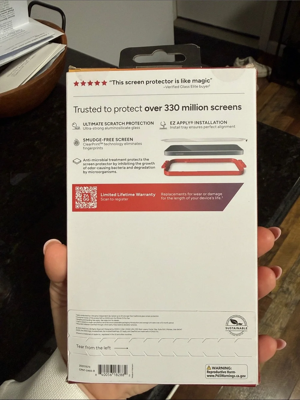 InvisibleShield Glass Elite Screen Protector for iPhone 15 Pro - Red Packaging